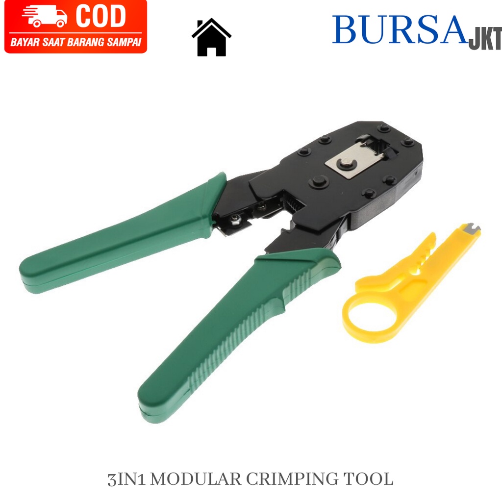 CRIMPING TOOL RJ45 RJ11 LAN TELEPON TANG TRIPLE 3 HOLE