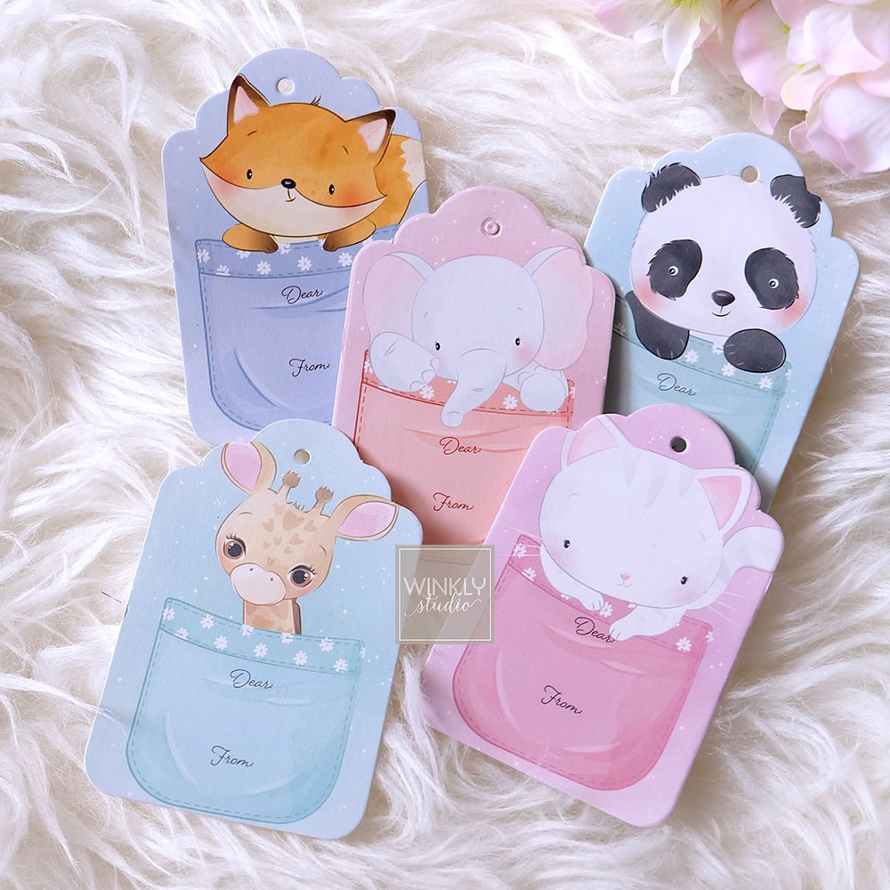25pcs Hang Tag Blank Hangtag Card Mini Kartu Ucapan ThankYou POCKET