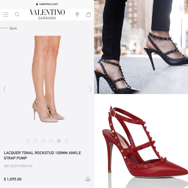 valentino rockstud ankle strap pump
