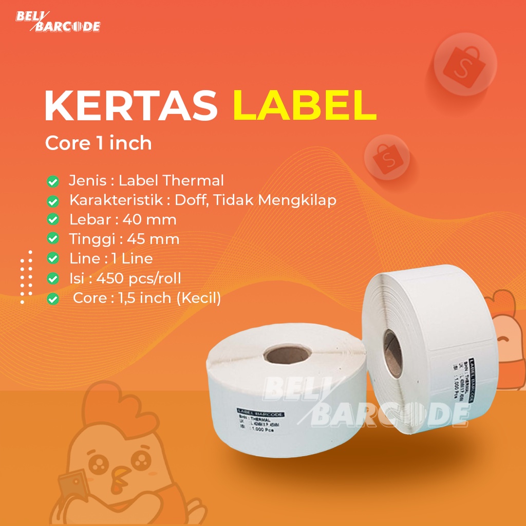 LABEL STIKER TIMBANGAN BUAH THERMAL 40 mm X 45 mm @450 PCS