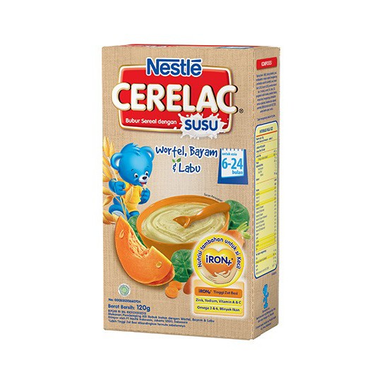 

Nestle CERELAC susU WORDTEL, BAYAM DAN LABU 120 GRM BOX