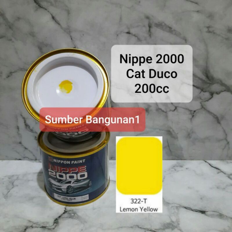 Nippe 2000 Lemon Yellow 322T cat duco besi kuning otomotif motor mobil