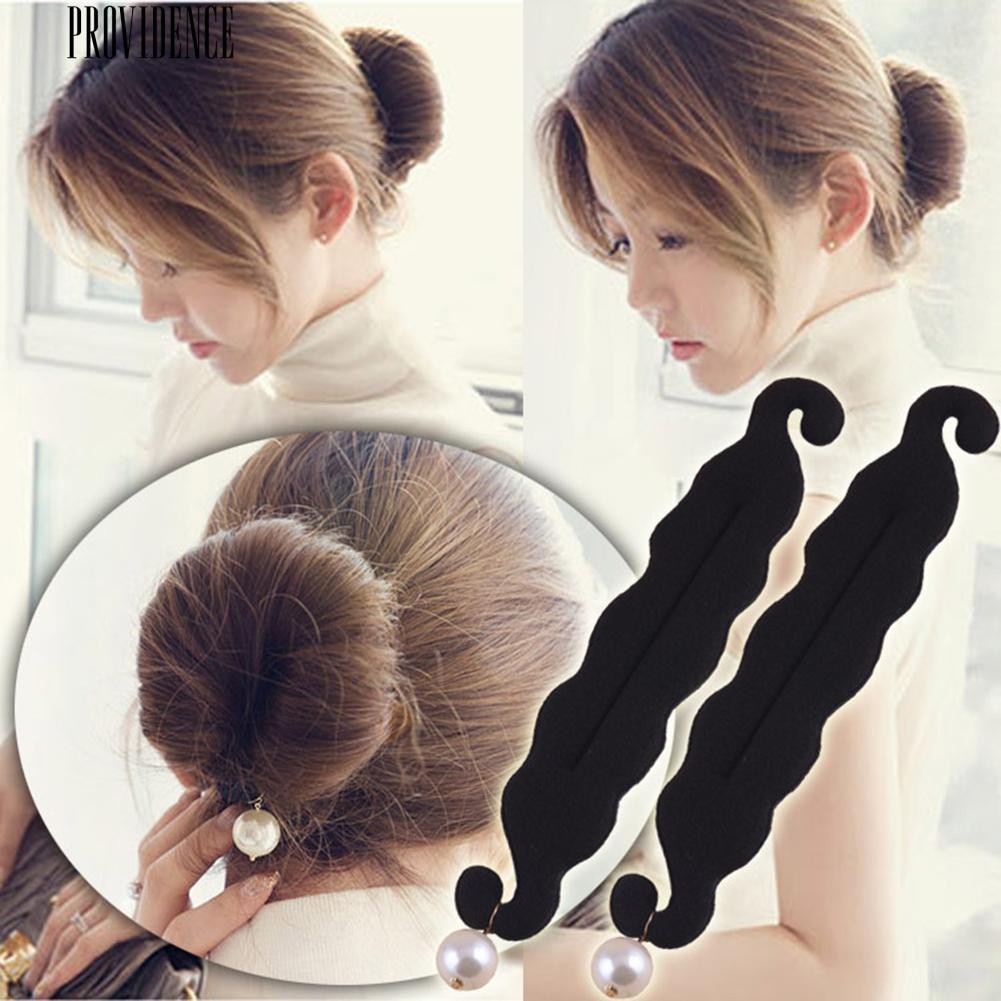[Bayar Di Tempat]Magic Sponge Hair Clip Foam Donut Hair Styling Bun Curler Tool Maker Ring Twist