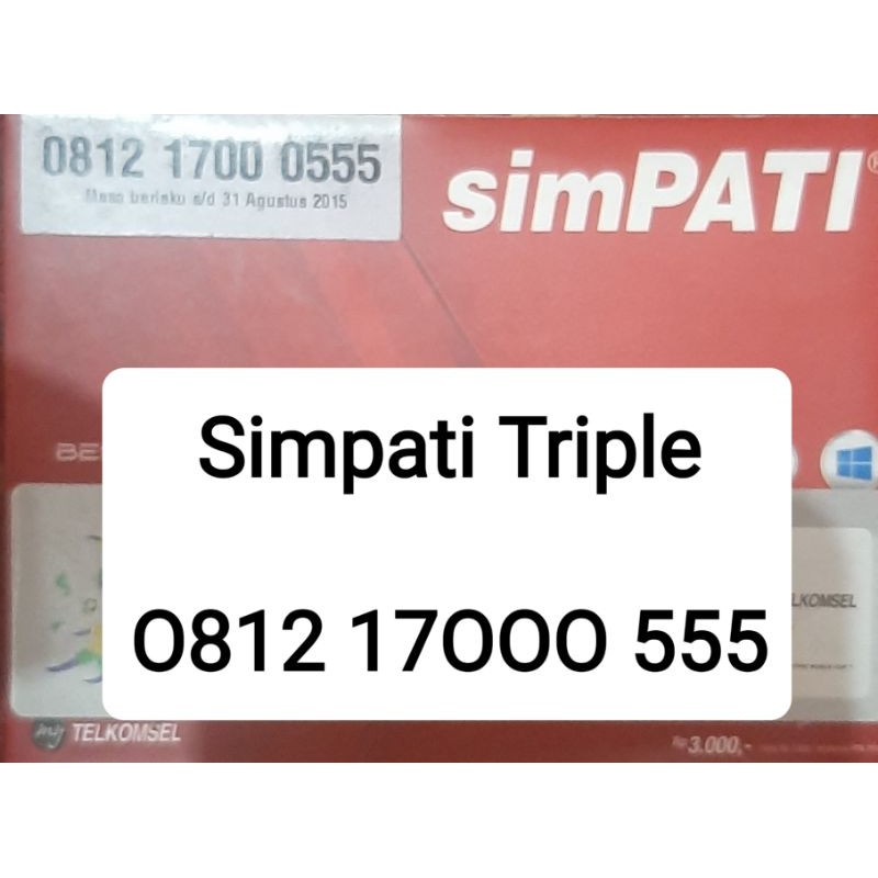 NOMOR SIMPATI CANTIK DOUBLE TRIPLE 7000 555
