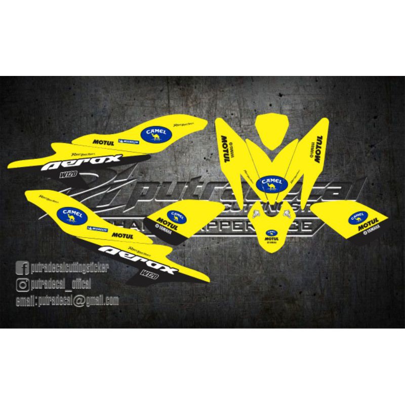 sticker decal motor aerox bebas custom nama nomer warna