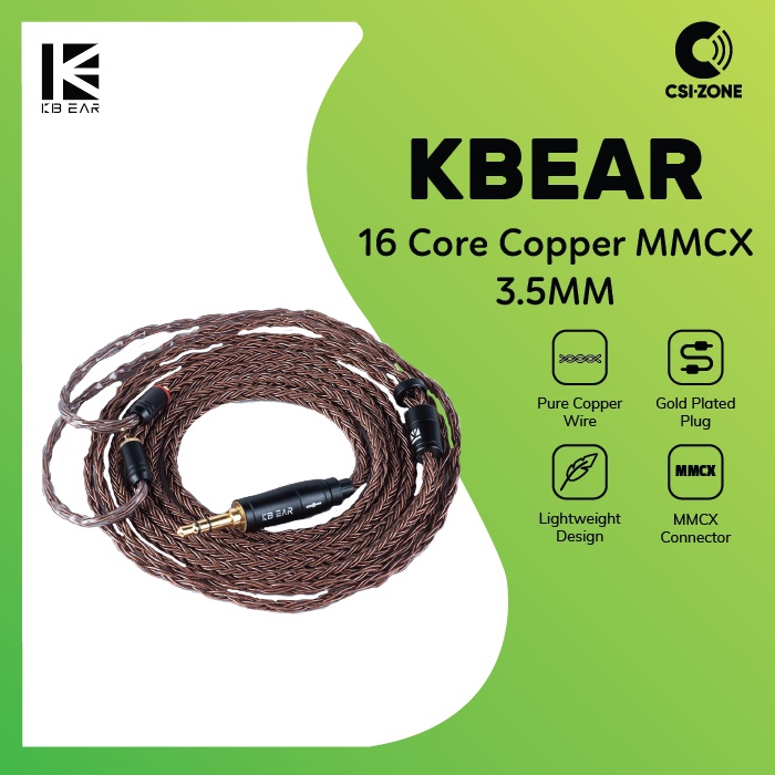 KBEAR 16 Core Upgraded Pure Copper Cable - MMCX
