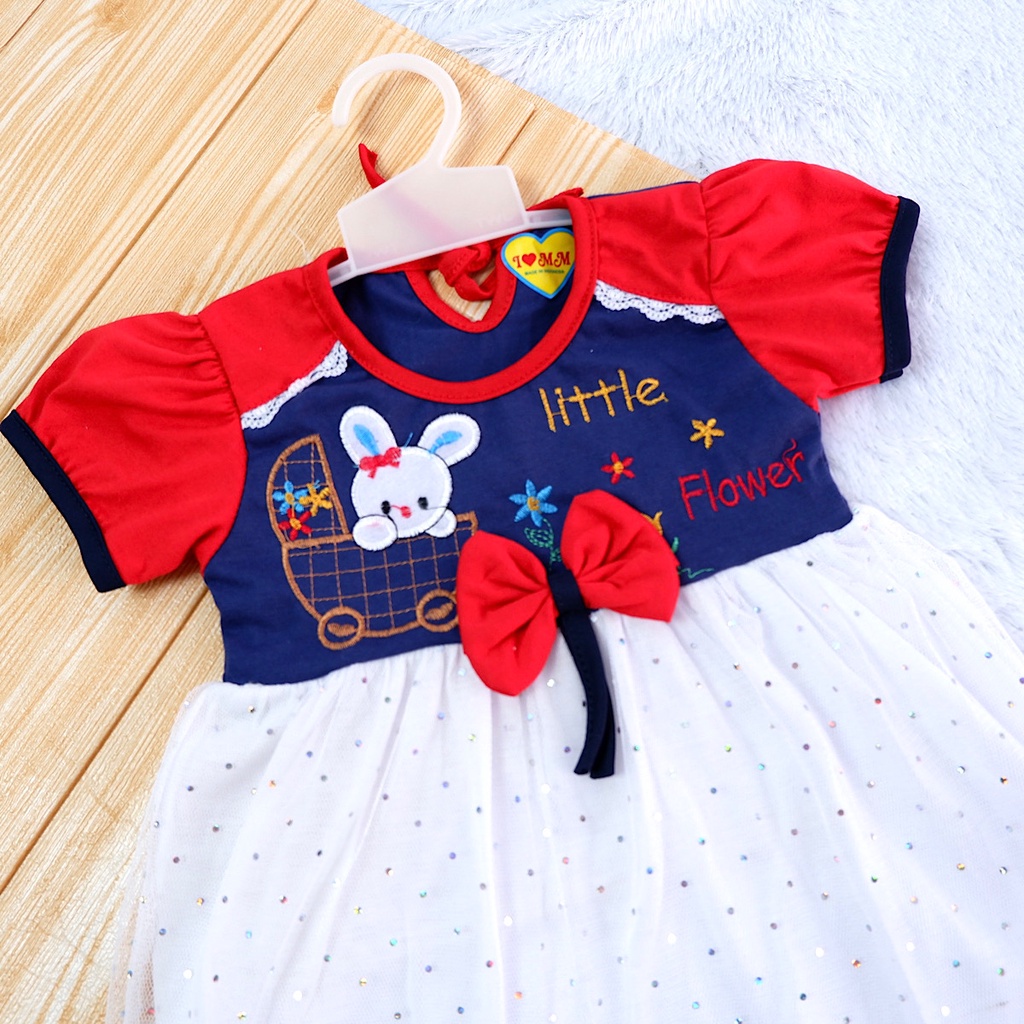 Stelan 6-12 Bulan Dress Tile & Celana Dalam Anak Bayi Perempuan. Setelan Pakaian Baju Baby Cewek 1 Tahun-7