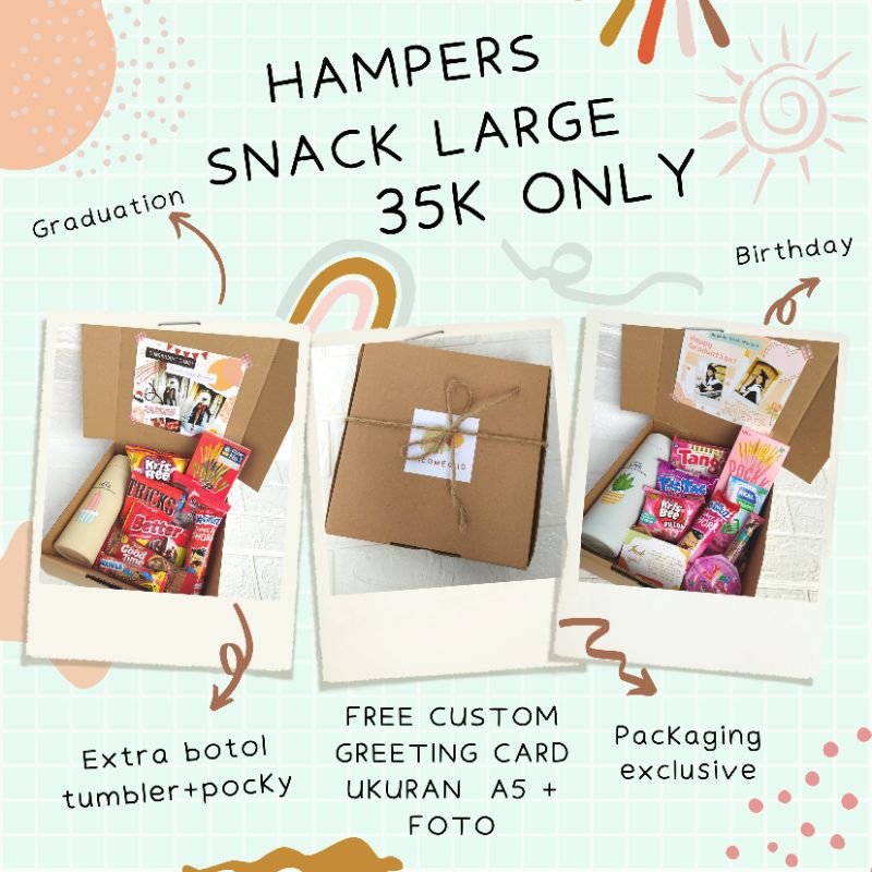 

[TERMURAH] HAMPERS SNACK BOTOL TUMBLER, KADO WISUDA, ULANG TAHUN, ANNIVERSARY, KADO MURMER, KADO MURAH, HAMPERS MURAH