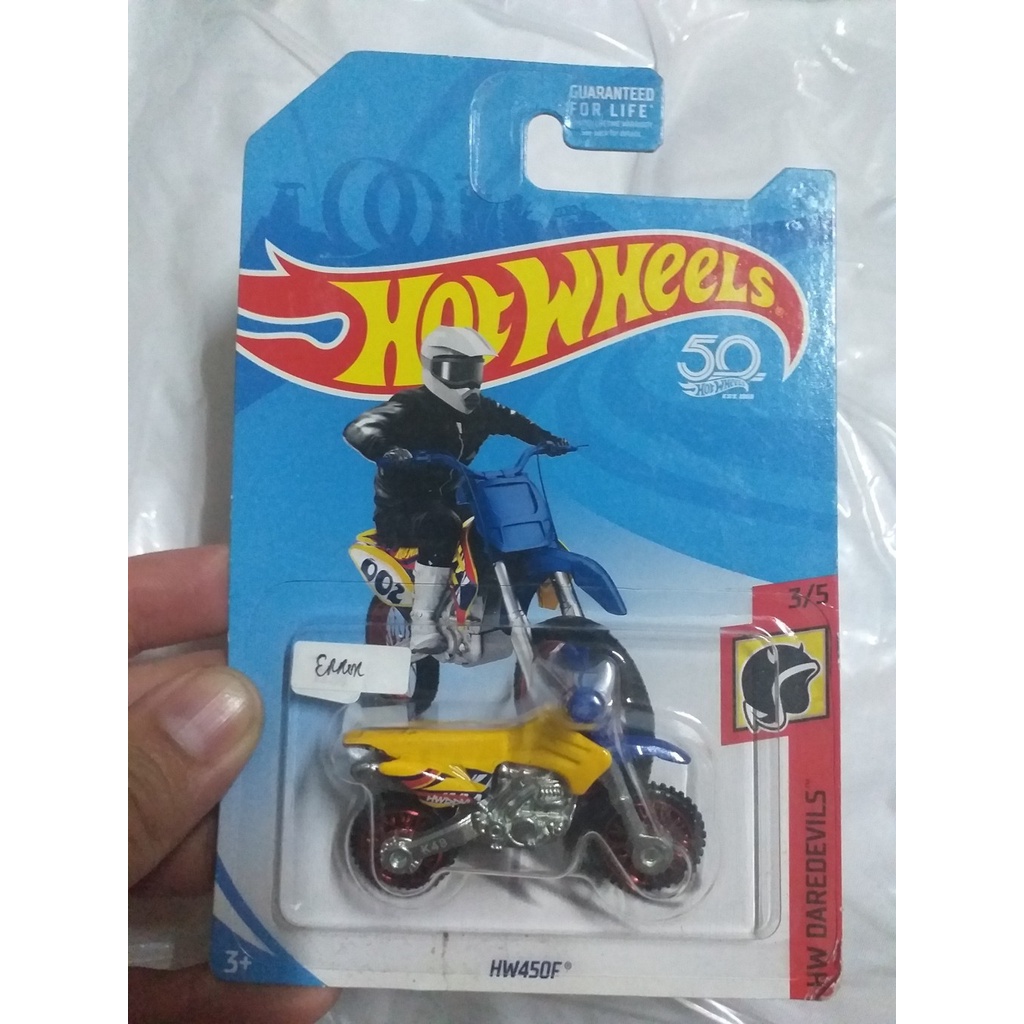 HOT WHEELS MOTOR HW450F KUNING ERROR TAMPO POLOS