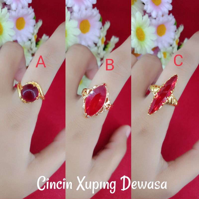 CINCIN BATU SAPHIRE MERAH 18K/CINCIN BATU WANITA
