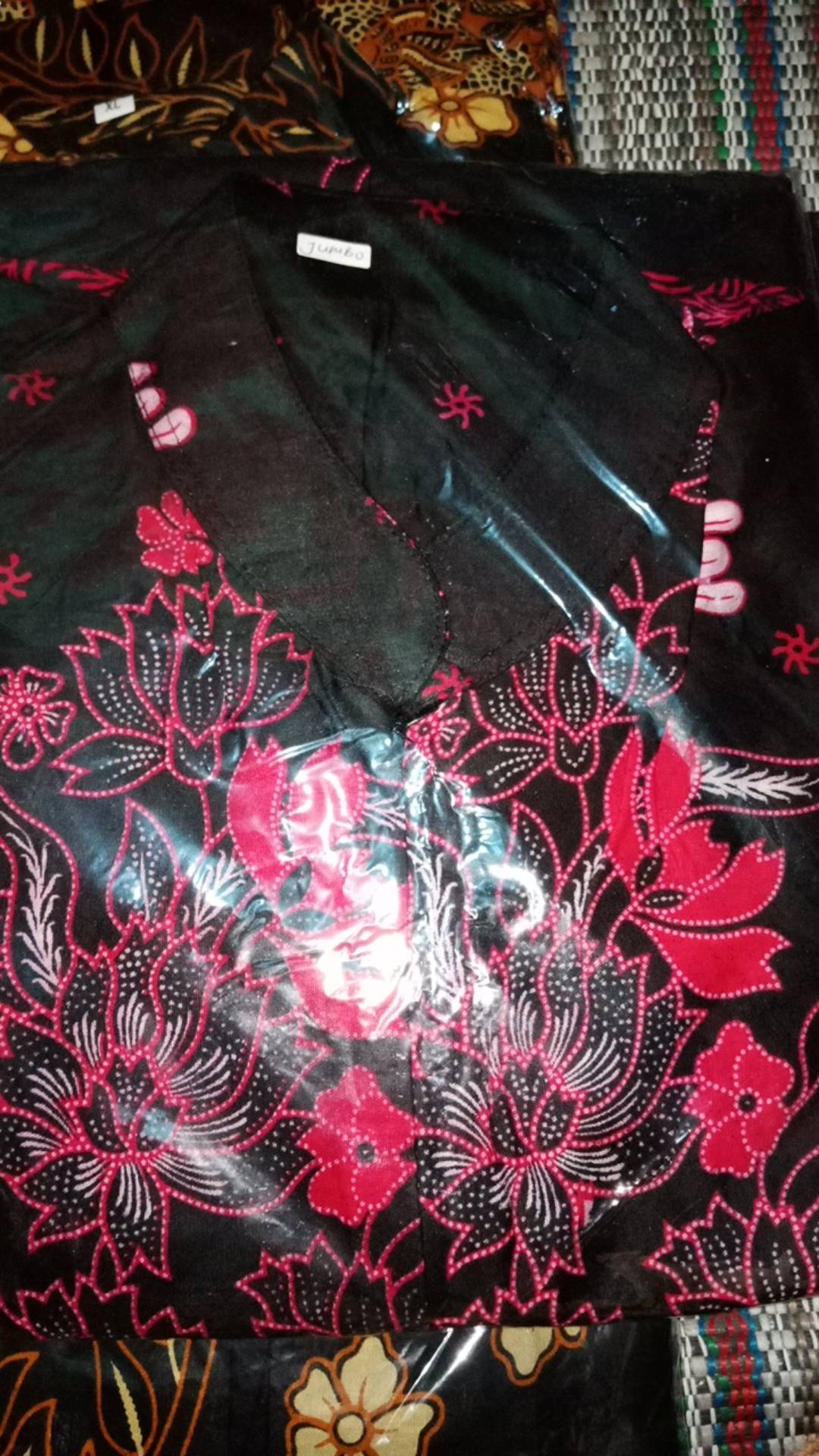 Batik Couple Keluarga Sania Ruffle Ori Ndoro Jowi Dnt Motif Sakura Merah