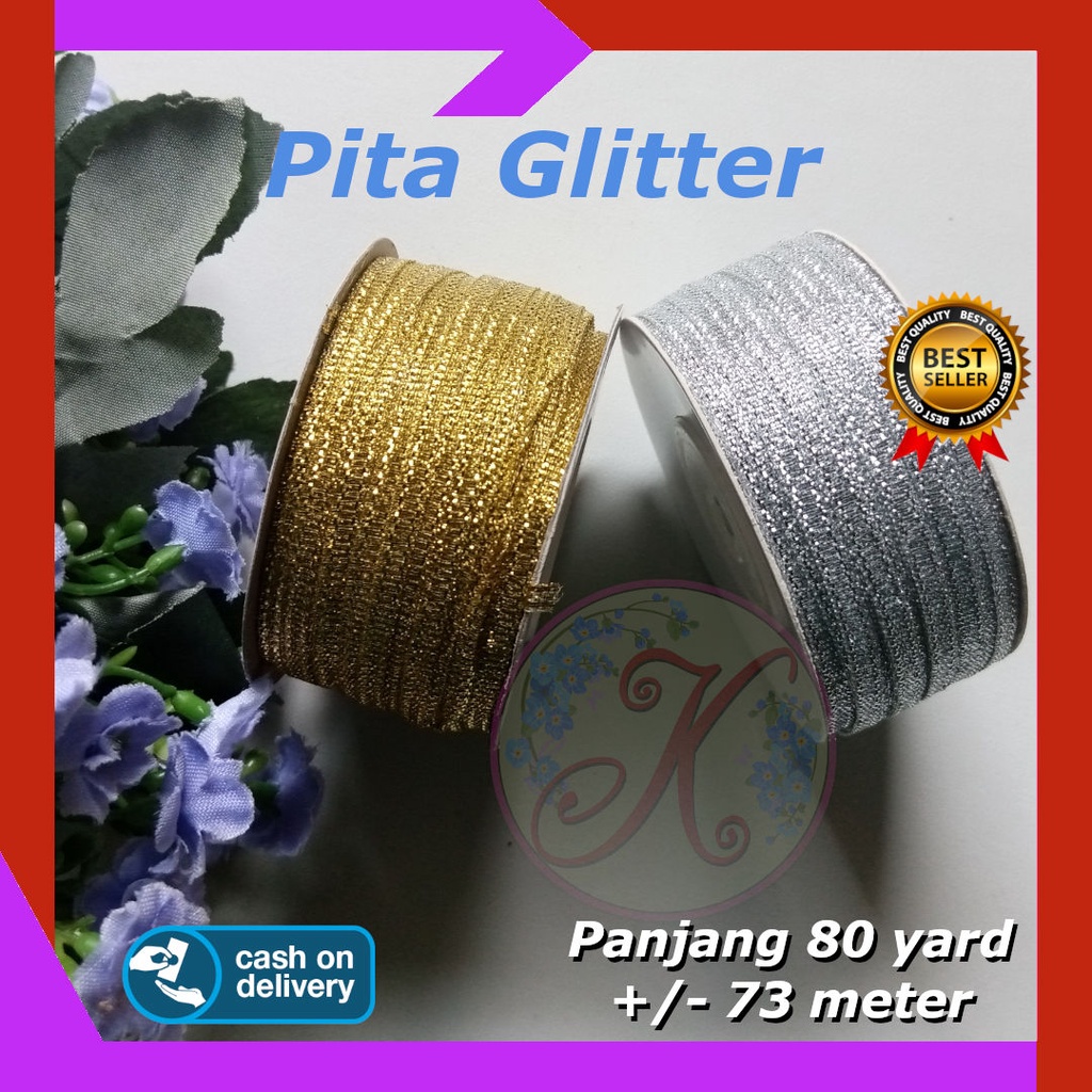 Pita Glitter 1/8 Inch 3 mm 80 Yard (Per 1 Rol)