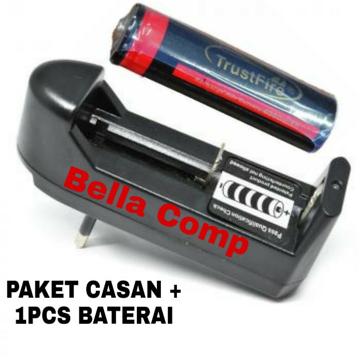 PAKET CHARGER BATERAI CAS CELL DAN BATERAI CAS 3.7V 6000mAH ,CHARGER BATERAI BATRE CAS 18650 6000mAH