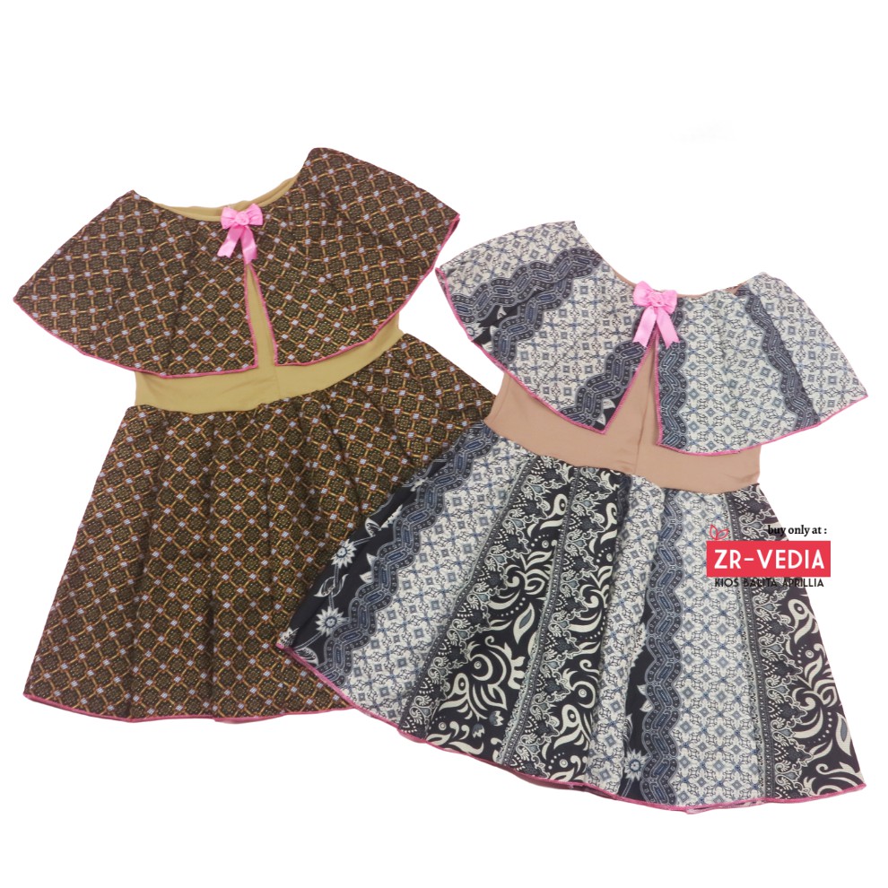 Dress Irene size 1-2 Tahun / Dres Batik Cape Anak Cewek Murah Baju Kensi Perempuan Katun Adem Gaun