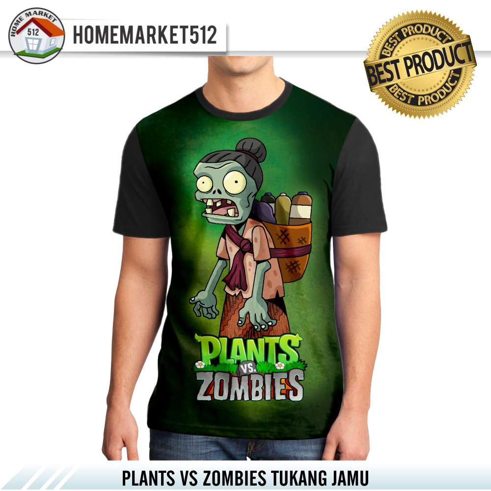 Kaos Pria  Plants VS Zombies Tukang Jamu Kaos Pria Dewasa Big Size | HOMEMARKET512