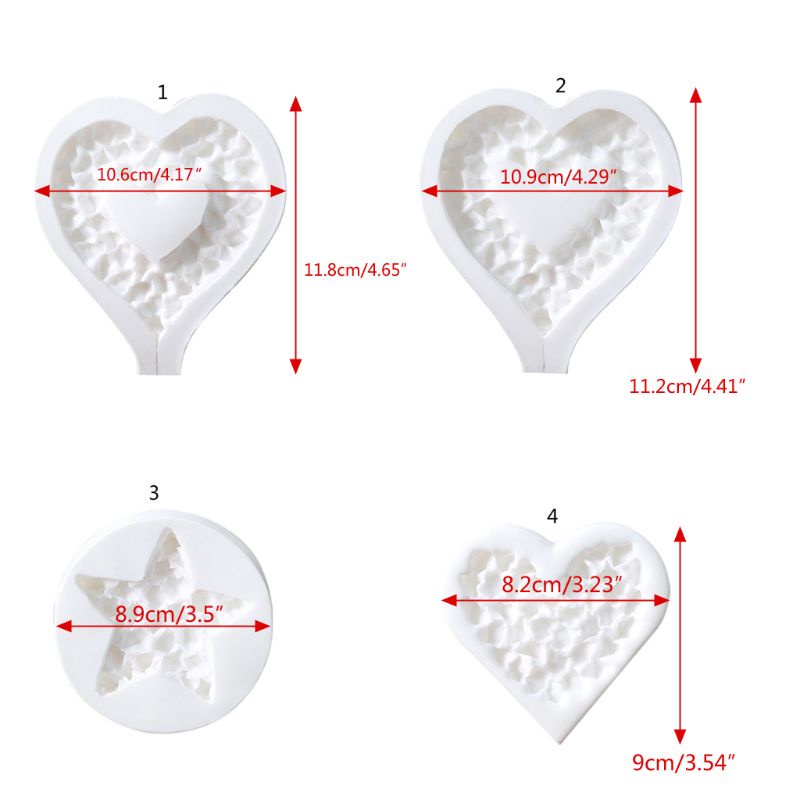 Siy Cetakan Kuefondantsabunlilin Bentuk Hatibintang Bahan Silikon