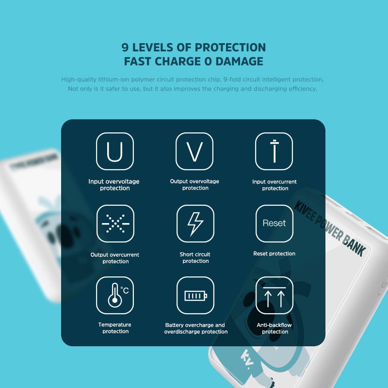 KIVEE PowerBank 10000mah fast charging USBx2 power Bank Xiaomi Oppo Vivo Samsung