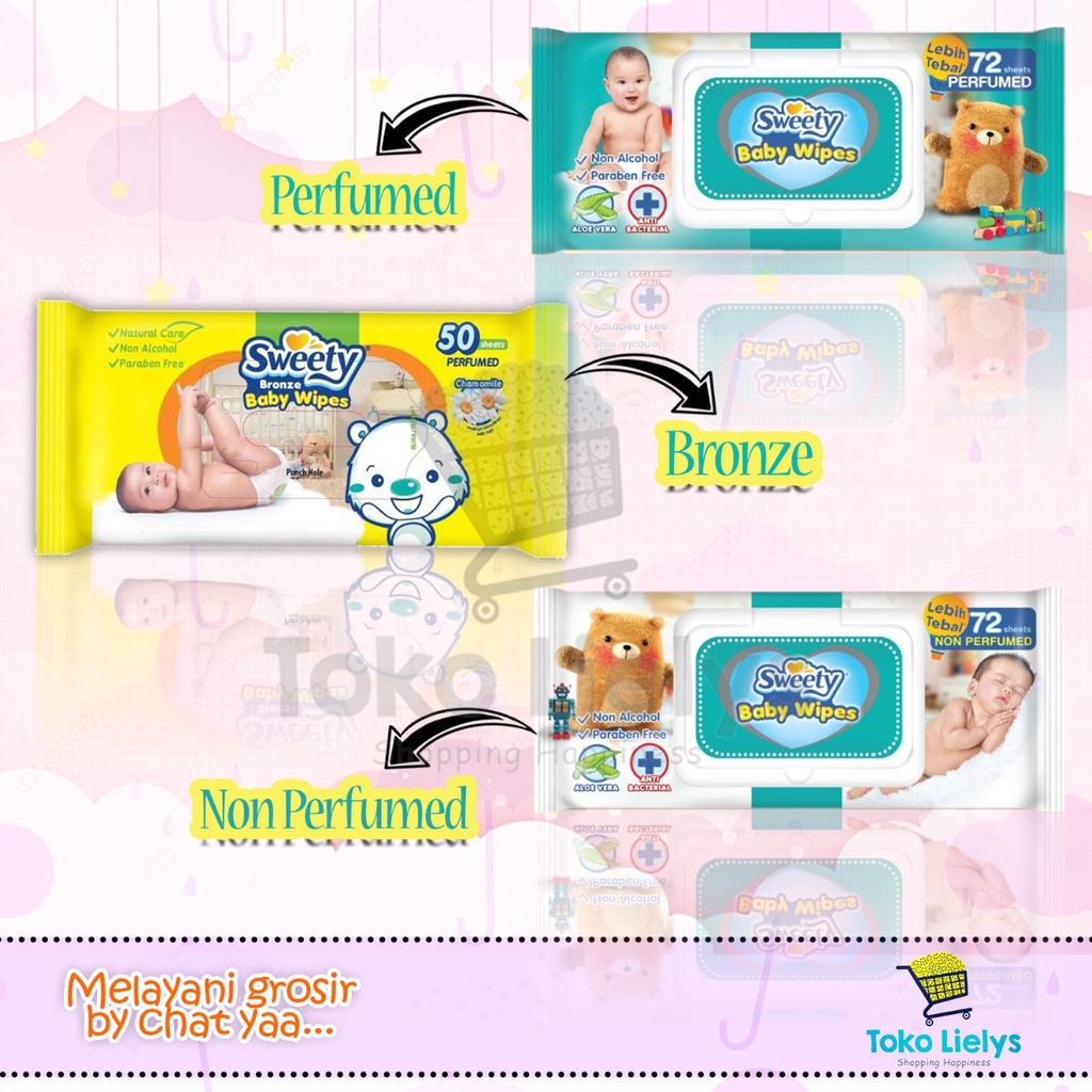 Sweety Baby Wipes Tissue Basah Parfume / Non Parfumed Non alkohol