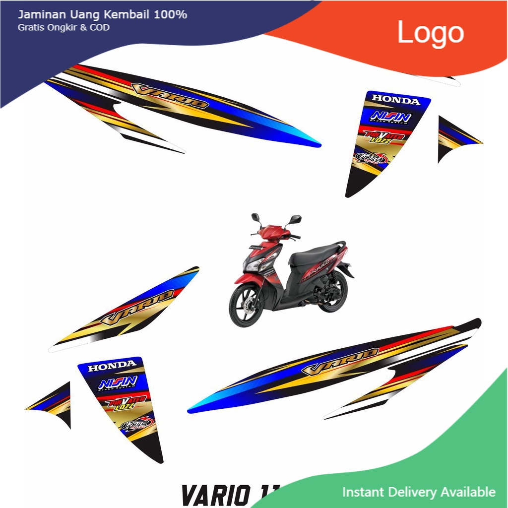 SAHILA OLSHOP COD-STRIPING VAEIASI MOTOR HONDA VARIO 110 OLD/CARBU MOTIF RACING/NEW STICKER CUSTOM V
