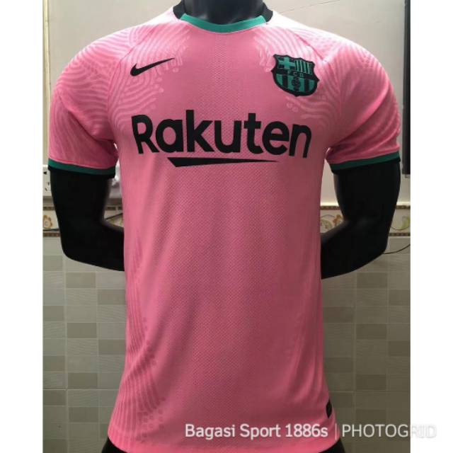 Jersey Baju Bola Barcelona 3rd Kit Third PI Pink TOP Ketiga 3 2020 2021 Shirt Football Sepakbola Soc