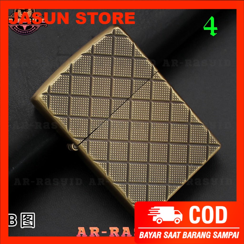 BISA COD! Korek Api Zippo Roda Api Minyak Jiantai Motif Ornamen JT-6121A