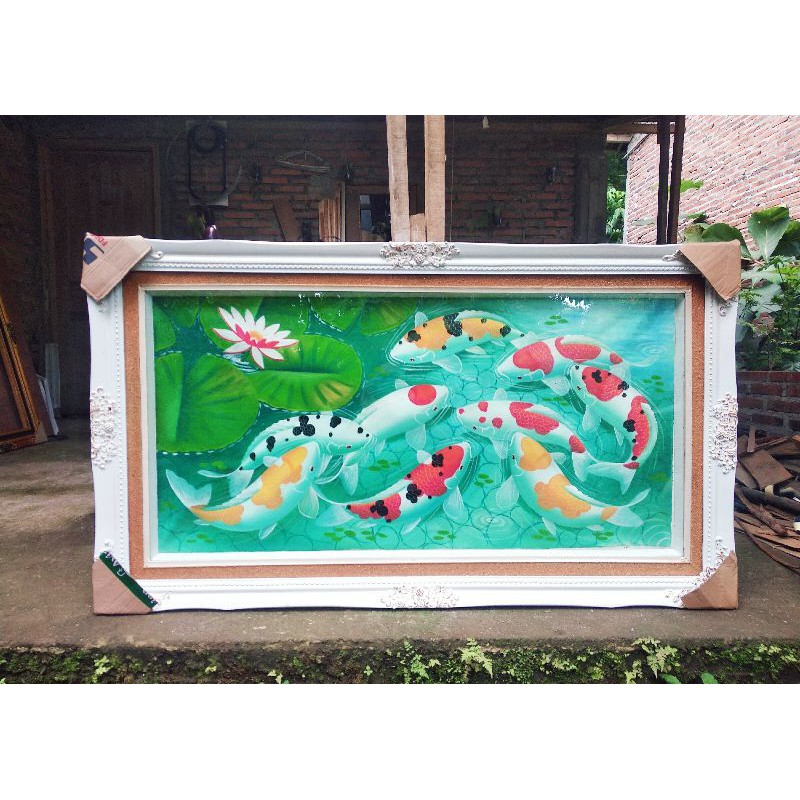 PALING MURAH  Hiasan Dinding Idealis Lukisan Kanvas Jumbo Ikan Koi