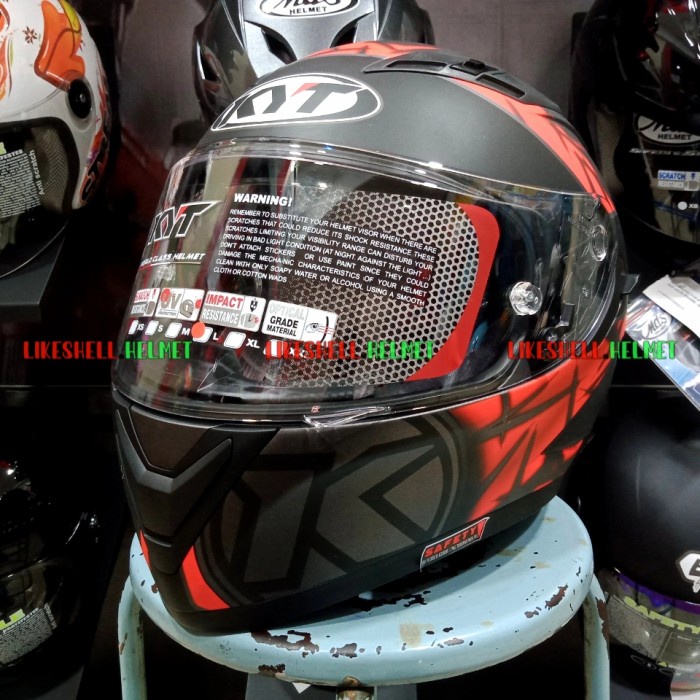 Helm KYT Falcon FR Spike Gunmetal Doff Red