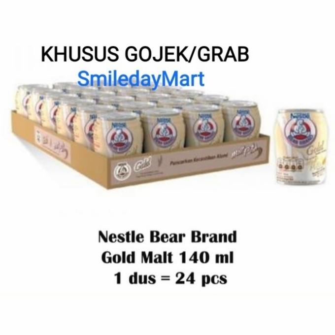 

[COD] Susu Bear Brand Gold White Malt 140ml isi 24 Kaleng | Bear Brand Gold [COD]