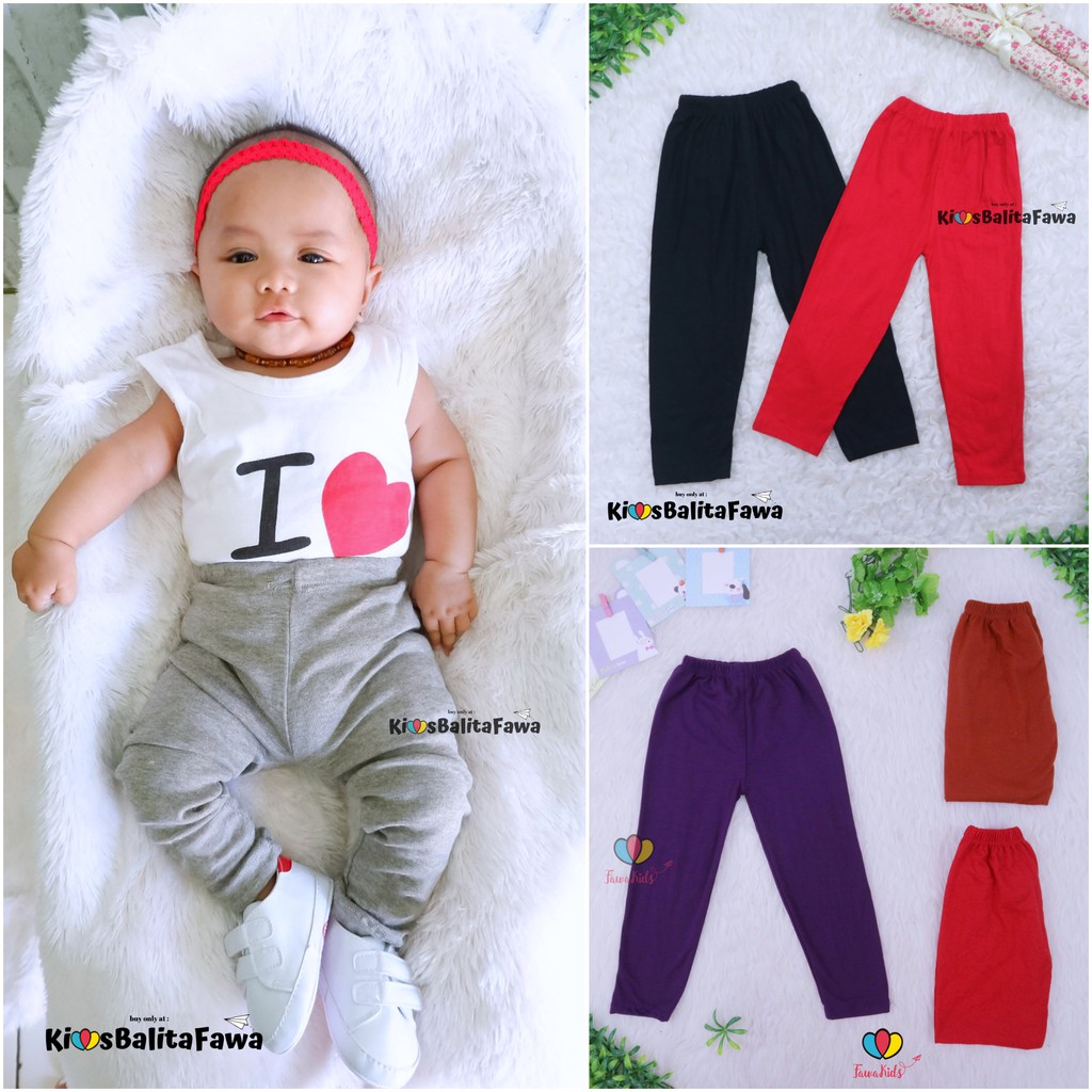 Legging Polos Bayi 3-12 Bulan/ Bahan Kaos Celana Panjang Lejing Bayi Anak Perempuan Grosir Murah babycinnamon