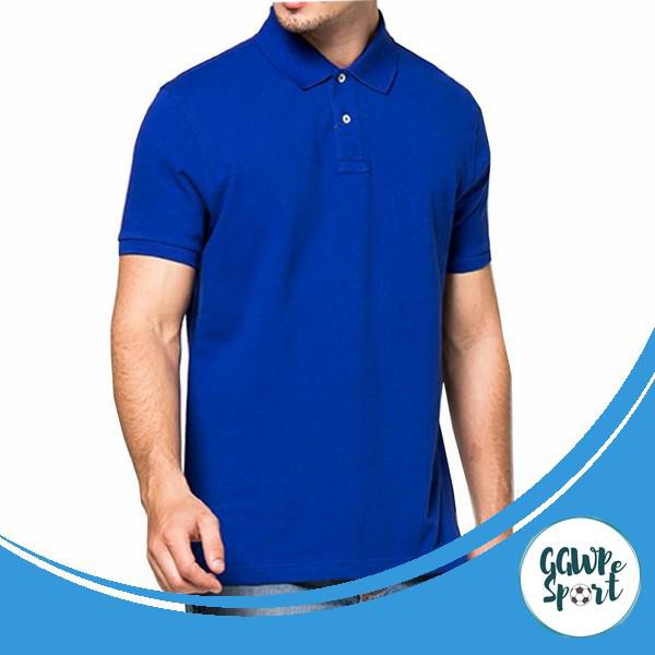 KAOS POLO POLOS PRIA BAJU KERAH COWOK BIRU BCA JAMINAN KUALITAS TERBAIK