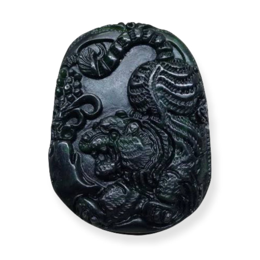 [Bayar di Tempat] LIONTIN BLACK JADE MOTIF NAGA