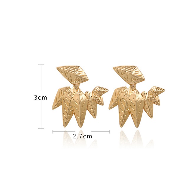 LRC Anting Tusuk Fashion Irregular Animal Leaf Earrings F4810X