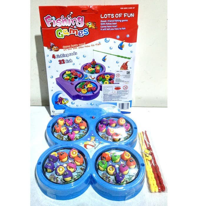 Mainan pancing ikan / fishing games 4 kolam