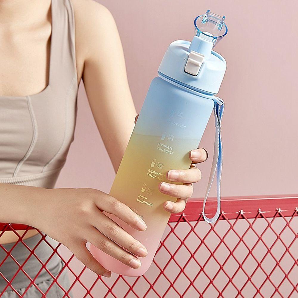 [Elegan] Botol Air Olahraga Kapasitas Besar 1000ML Sealing Lid Juice Milk Tea Cup Camping Outdoor Untuk Travel Sekolah Fitness Water Cup