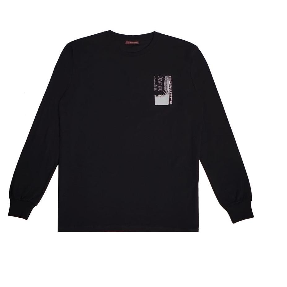 ✲ Morwick Kaos Lengan Panjang Nothing Hitam ➷