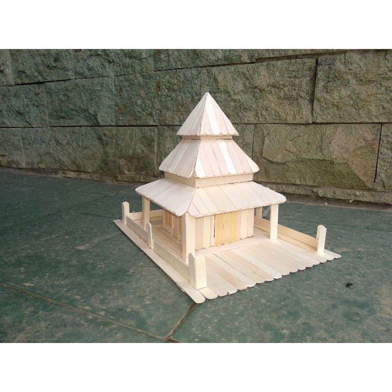Prakarya Maket Miniatur Masjid Demak dari Stik Es Krim