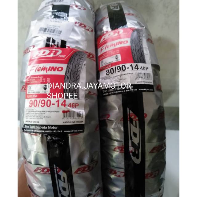 Paket ban tubles matic FDR flemino FREE PENTIL depan+blakang for ban standar matic honda