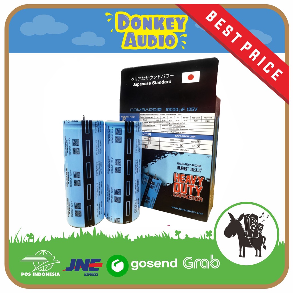 Elco Elko Kapasitor Capacitor Bombardir 10000uF 125V POWER PSU AUDIO (2 PCS)