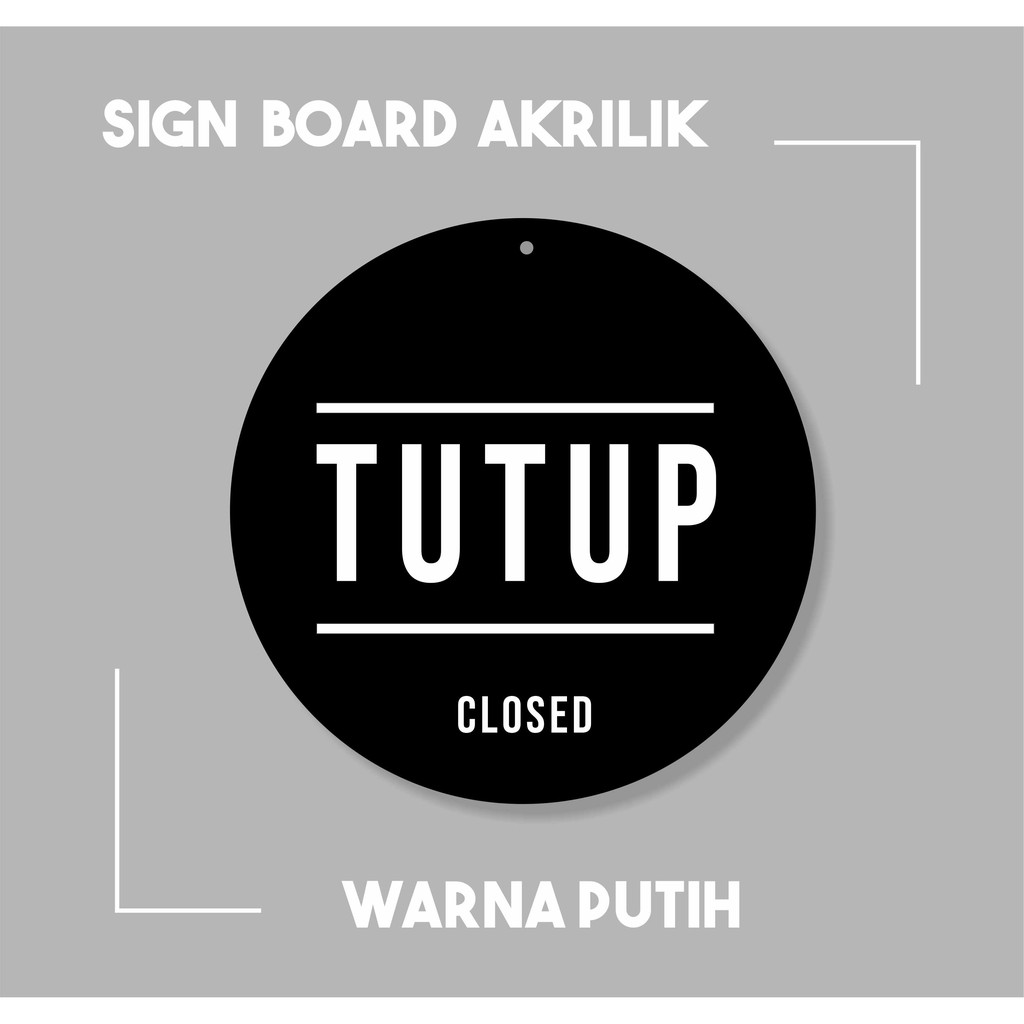 

Papan Open Closed Bulat Custom Sign Board Akrilik