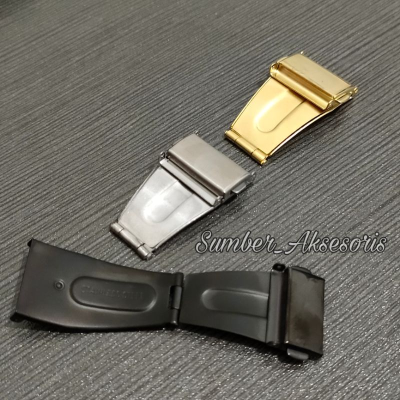 Buckle Pengait Cantekan Tali Jam Rantai Mirage Bekel Pengunci Tali Rante dan Kulit 12mm 14mm 16mm 18