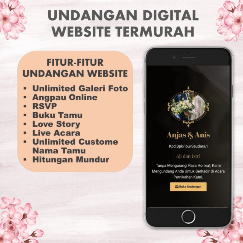 Undangan Digital Website Pernikahan/Engagement/Khitan/Aqiqah/Birthday|Undangan Website fitur lengkap