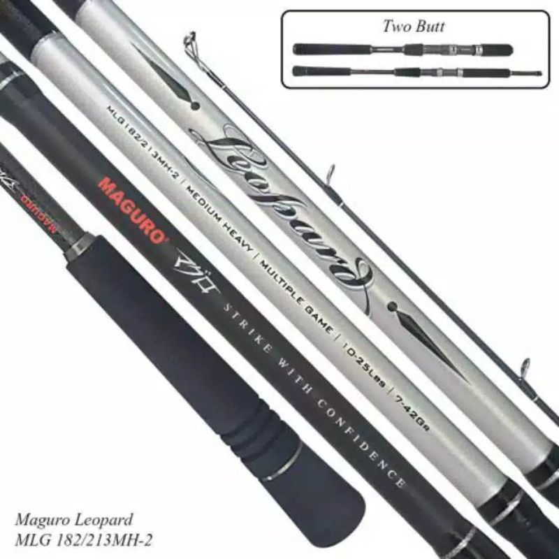 Joran Maguro Leopard | Ring full Fuji | Ada 2 butt | Sambung 2 | Casting | butt joint | Laut