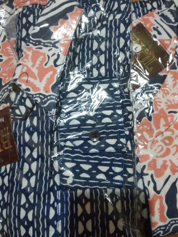 M-l-xl-xxl Gamis Batik Couple Baju Muslim Shibori Atasan Batik Wanita Blouse Batik Asli Pekalongan