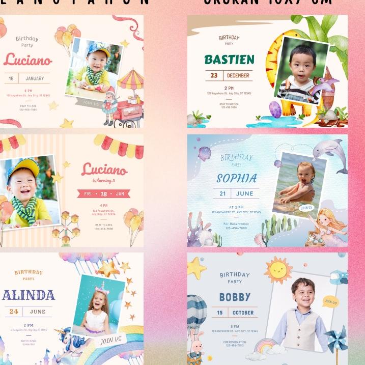 Paling Diminati.. (ISI 100) UNDANGAN ULANG TAHUN PAKAI FOTO / UNDANGAN ULTAH / KARTU UNDANGAN ULTAH 