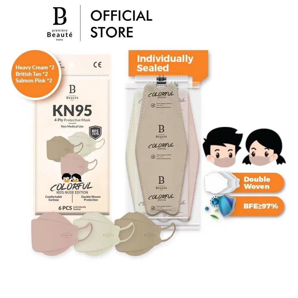 Premiere Beaute disposable masker 6pcs KN95 EVO Anak 4ply