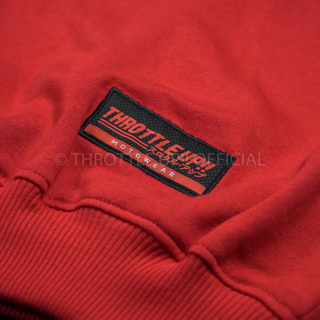 crew neck Sweater MERAH  - THROTTLE UP!! ORIGINAL