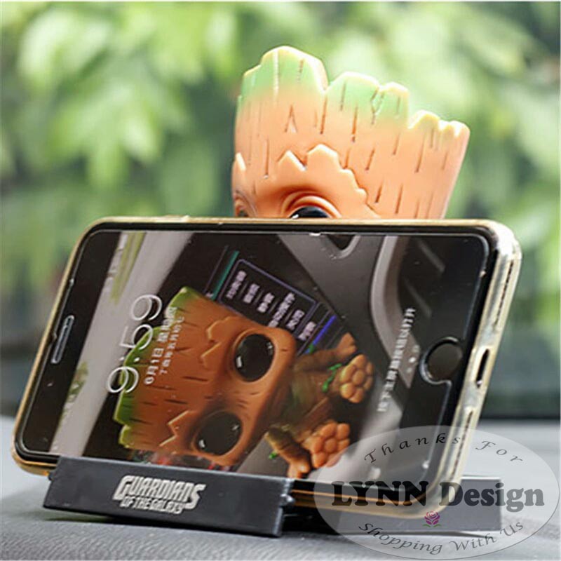 Groot Figure Pajangan Dashboard Mobil dan Hape Kepala Goyang/ Taruh Hape/ Guardian of Galaxy