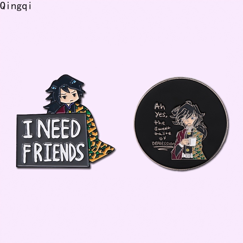 Bros Pin Enamel Bentuk Karakter Kartun Anime Demon Slayer Untuk Hadiah