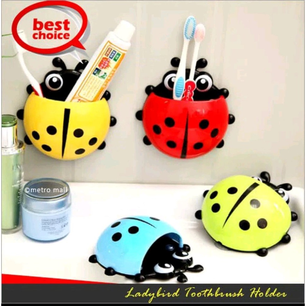 [38 GRAM] Tempat Gantung Sikat Pasta Gigi Odol / Dinding Kamar Mandi Motif Kumbang Toothbrush Holder