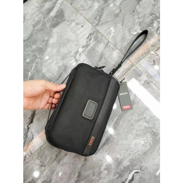 handbag tumi alpha 3 ballistic nylon clutch hitam P1SHOES